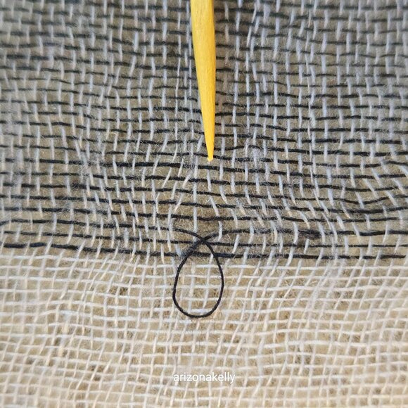 Wool Square Scarf Black & Grey Stripe Lightweight - Picture 8 of 11